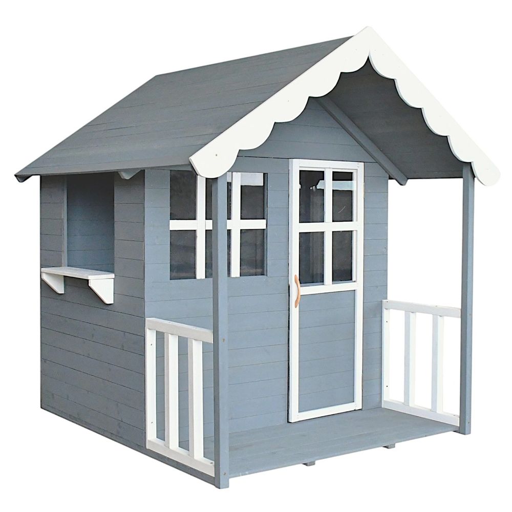 Kinder Home Drvena dječija kućica 139x143.5x149cm, Siva slika 7