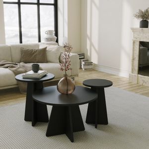 Mushroom 3 - Black Black Coffee Table Set