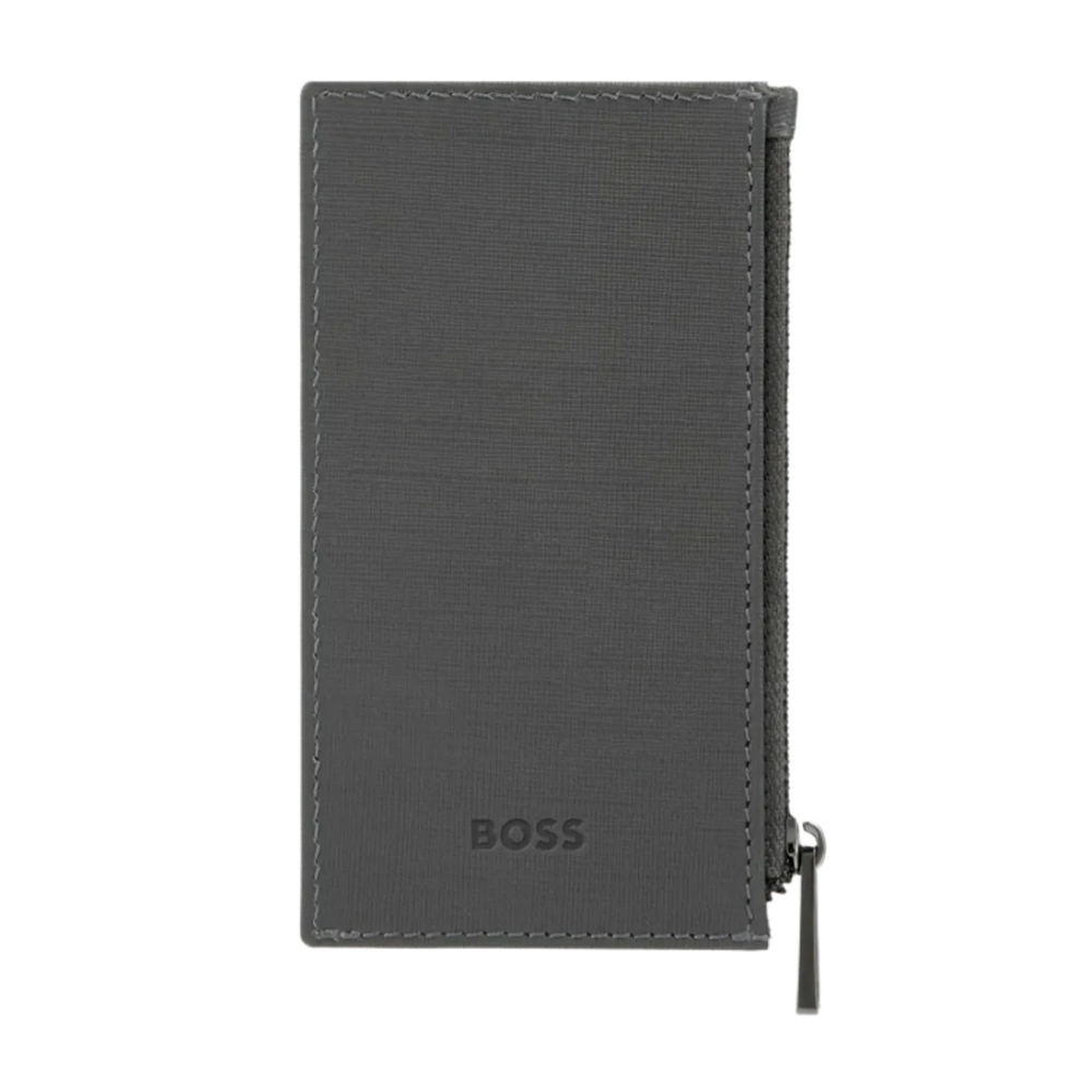 Hugo Boss Držač kartica Double B Saffiano sa zipom HLK526H siva slika 3