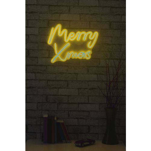 Wallity Ukrasna plastična LED rasvjeta, Merry Christmas - Yellow slika 3