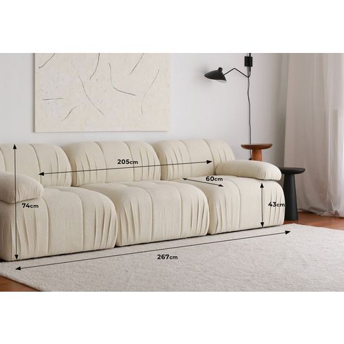 Soli 3 Seater - White White 3-Seat Sofa slika 11