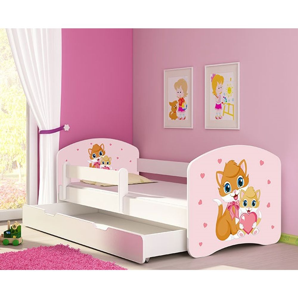 ACMA Dječiji krevet Acma II sa ladicom White - 140x70cm - Dezen 33 slika 1