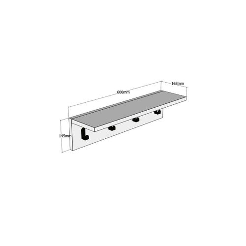 Ayla - White White Wall Shelf slika 6