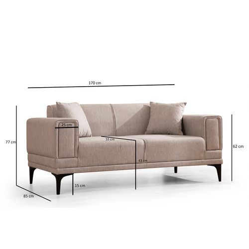 Horizon - Light Brown Light Brown 2-Seat Sofa slika 8