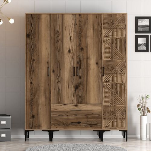 Kumsal STP - Walnut Walnut Wardrobe slika 1