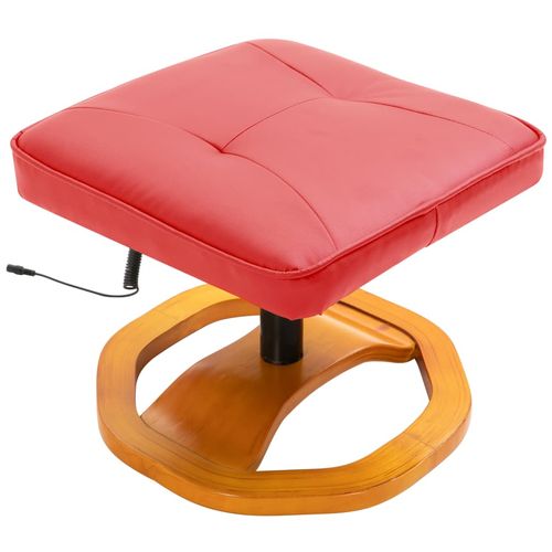 Masažna fotelja s osloncem za noge od umjetne kože crvena slika 15