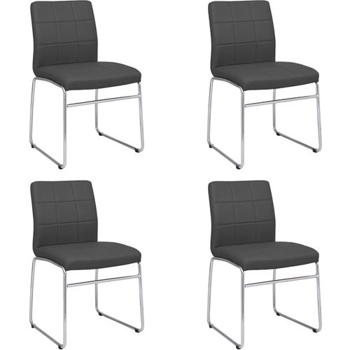 Blagovaonske stolice od umjetne kože 4 kom sive slika 10