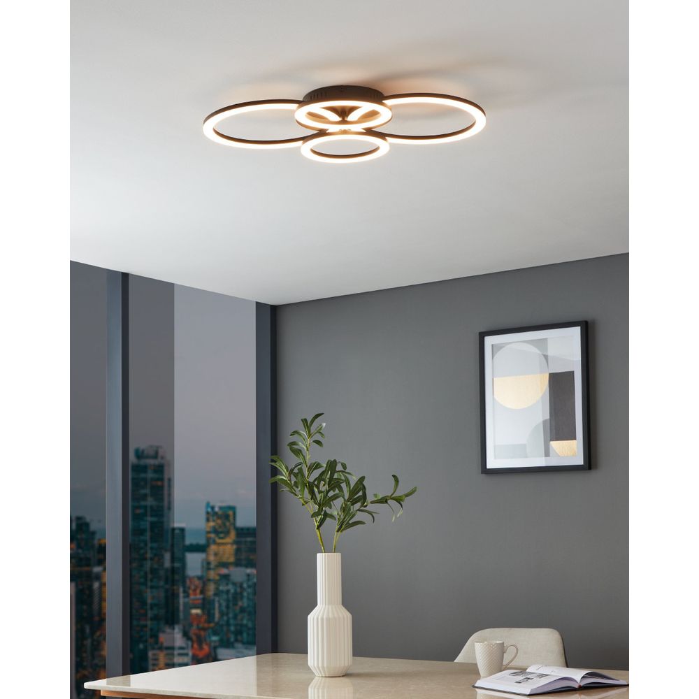 Eglo stropna/zidna LED svjetiljka PARRAPOS-Z, 41W, dimabilna, bijela/crna slika 2