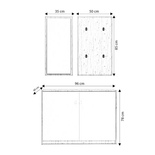 Woody Fashion Stalak za hodnik, Coburg L1318 slika 8