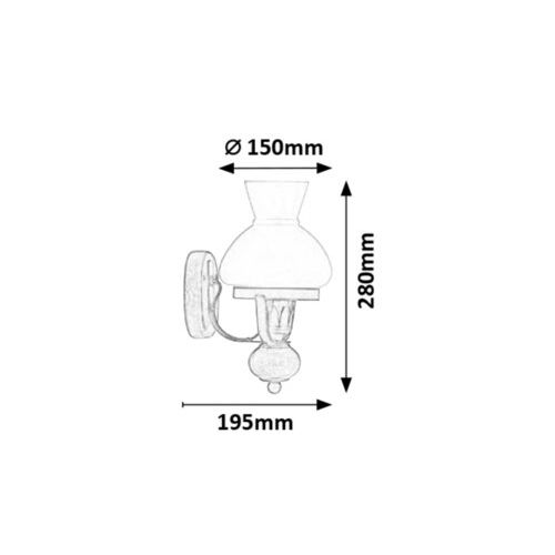 Rabalux Petronel zidna lampa E27 60W mat crna Klasična rasveta slika 2