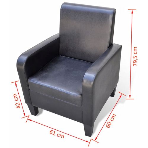 Fotelja od umjetne kože crna slika 14