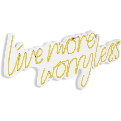 Wallity Ukrasna plastična LED rasvjeta, Live More Worry Less - Yellow slika 7