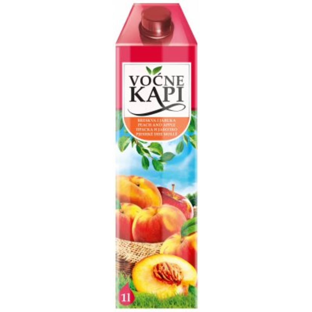 Voćne Kapi Sok breskva i jabuka 1l slika 1