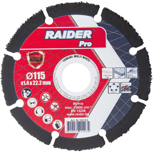 RAIDER Carbide Multi Wheel rezna ploča, 115x22,2 mm slika 1