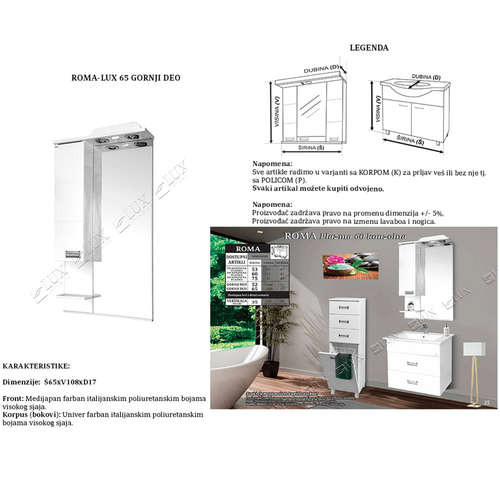 Ceramica Lux Roma Lux 65 gornji deo  slika 2