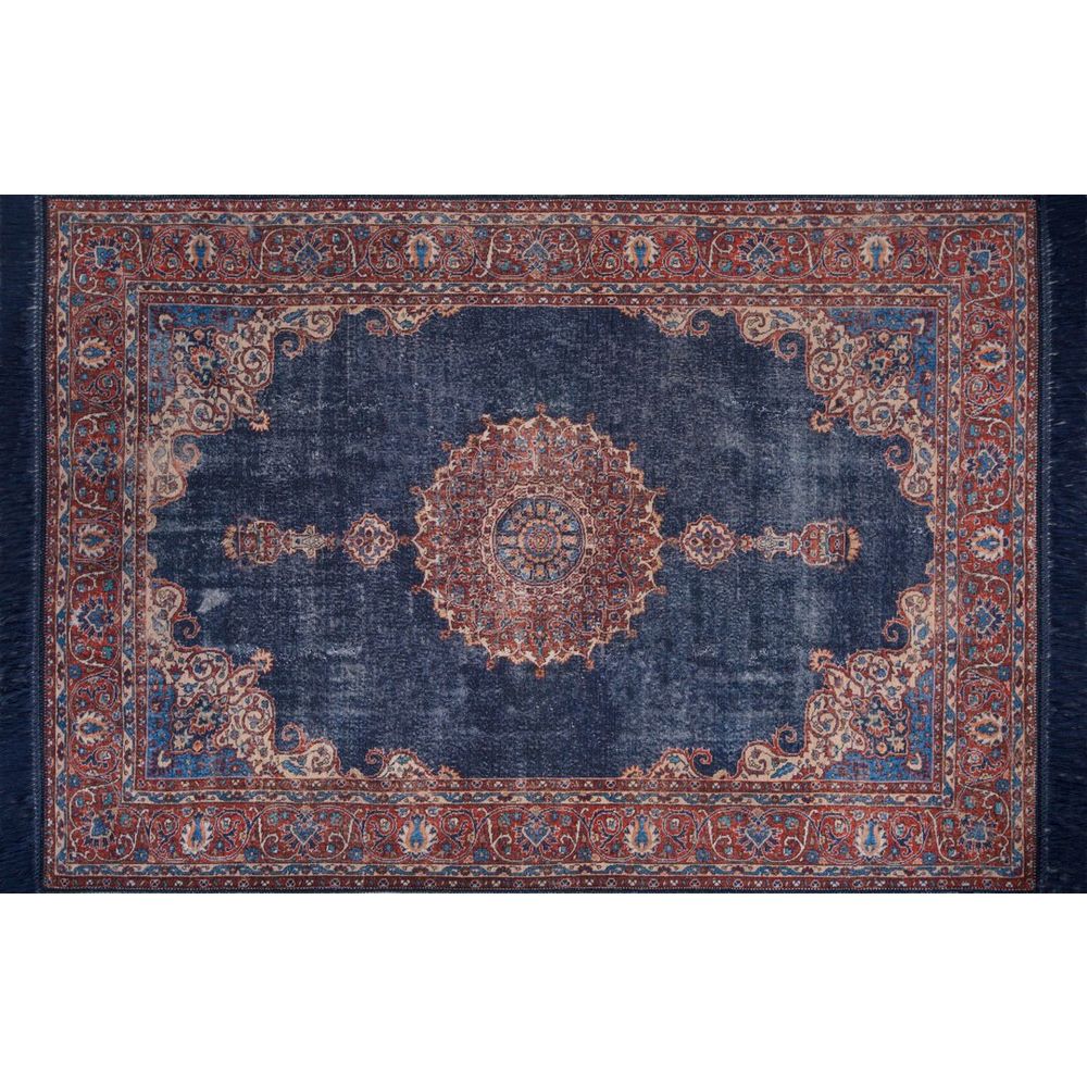 Tamnoplavi višebojni hodnički tepih Blues Chenille - Dark Blue AL 87 (75 x 230 cm) slika 2