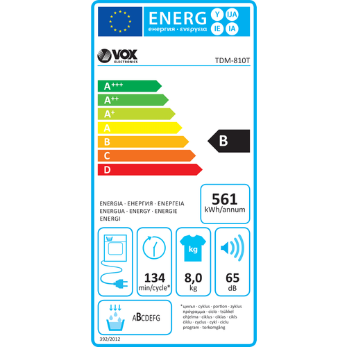 VOX sušilica rublja TDM-810T slika 2