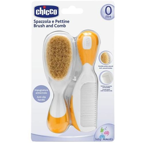 CHICCO češalj i četka prirodne niti yellow 0656900 slika 4