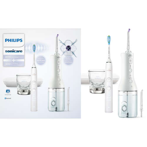 Philips Sonicare bežični oralni tuš + sonična četkica za zube DiamondClean 9000 HX3866/41 slika 1