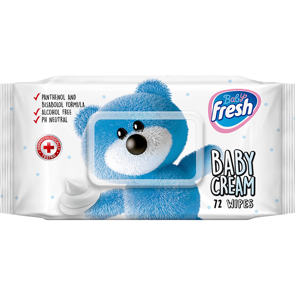 Fresh Baby vlažne maramice za bebe sa poklopcem Premium Cream 72kom slika 1
