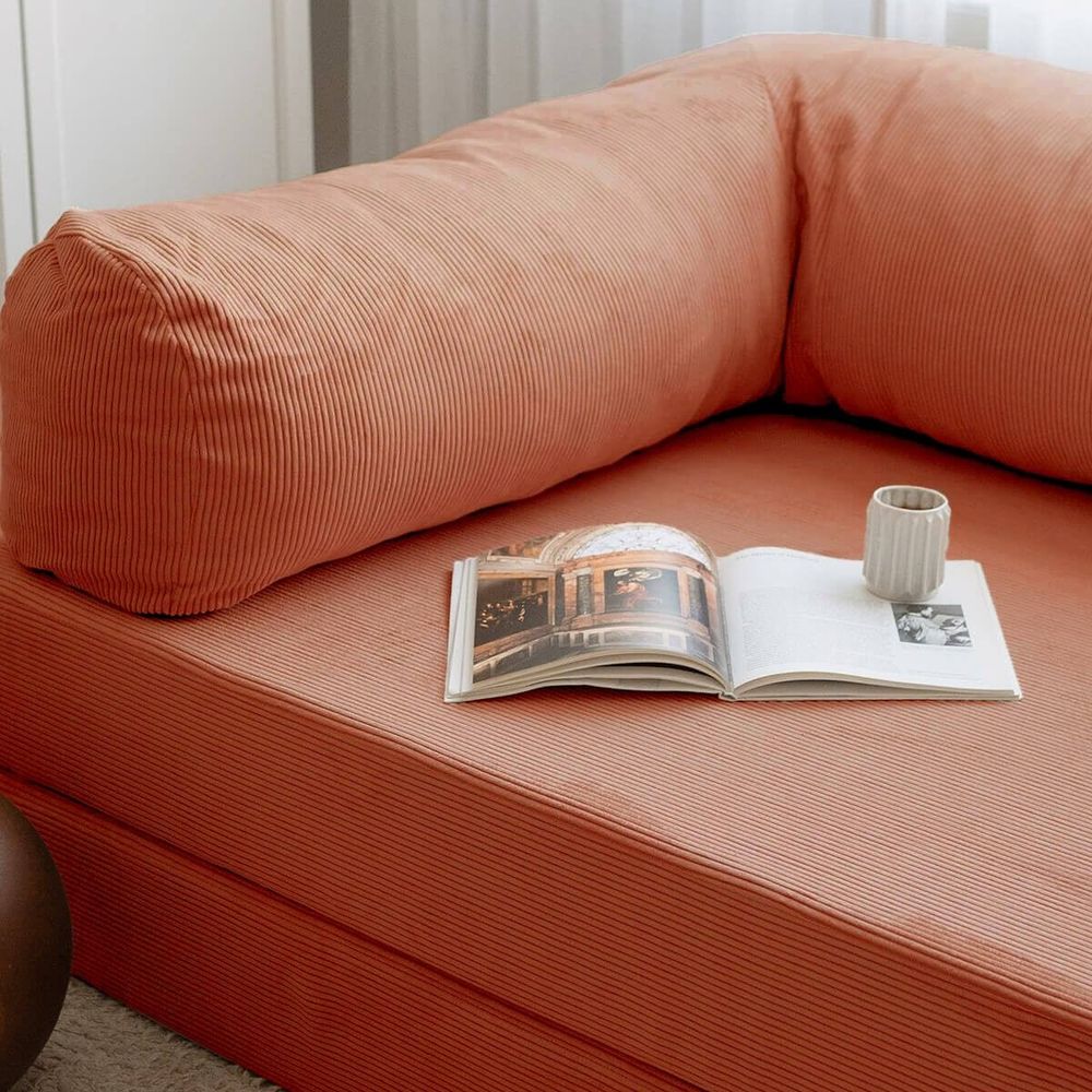 Nook - Sofa na razvlačenje s cvjetovima nara u crvenoj boji slika 3