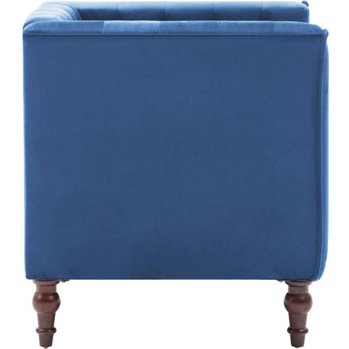 Fotelja od baršuna plava slika 19