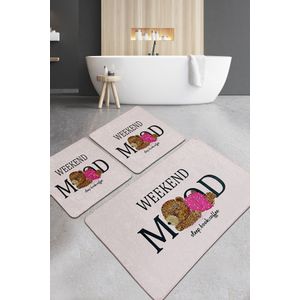 Weekend Mood Djt Multicolor Bathmat Set (3 Pieces)