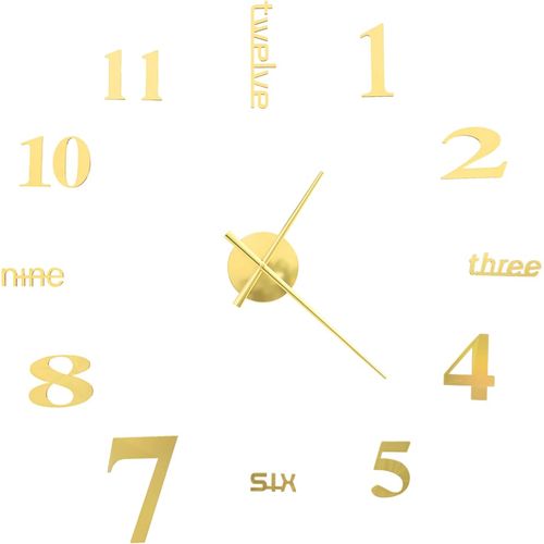 3D zidni sat moderni dizajn 100 cm XXL zlatni slika 18