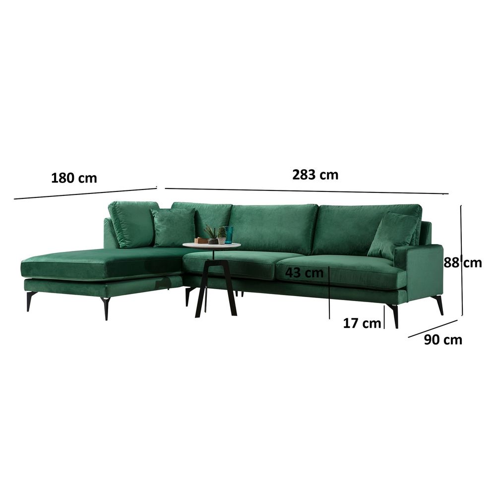 Papira Corner (CHL+3R) Zeleni Kutni Sofe slika 5