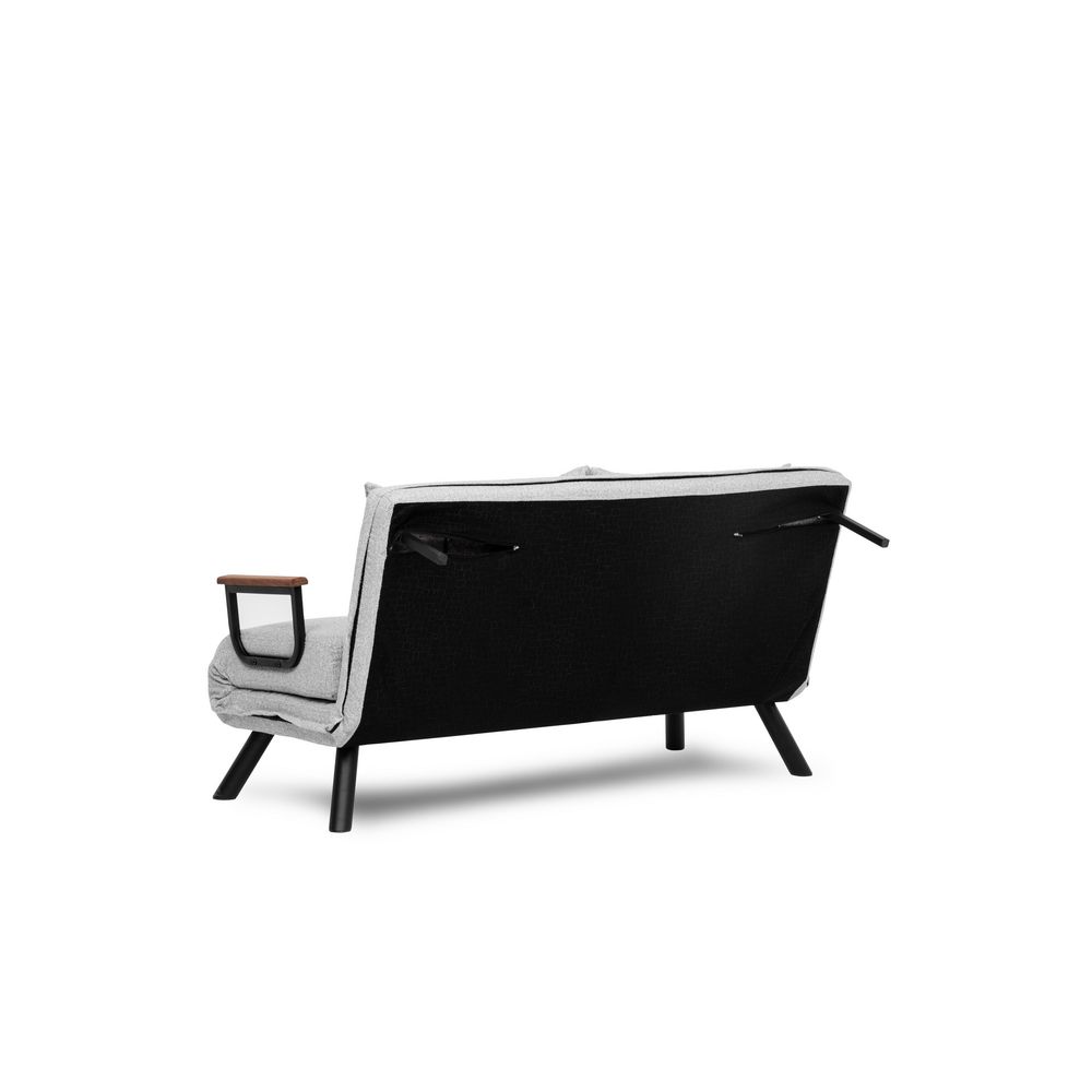 Sando 2-Sjedišni Sofa-Krevet - Teddy Tkanina - Siva slika 16