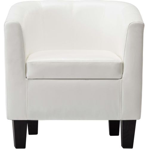 Fotelja od umjetne kože s osloncem za noge bijela slika 10