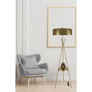 Podna lampa Venedik – retro stil, 8 grla, zlatna (H 165 cm) - izložbeni artikl (oštećenja ambalaža)