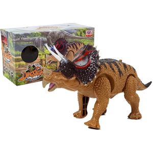 Dinosaur Triceratops na baterije, žuto-crni