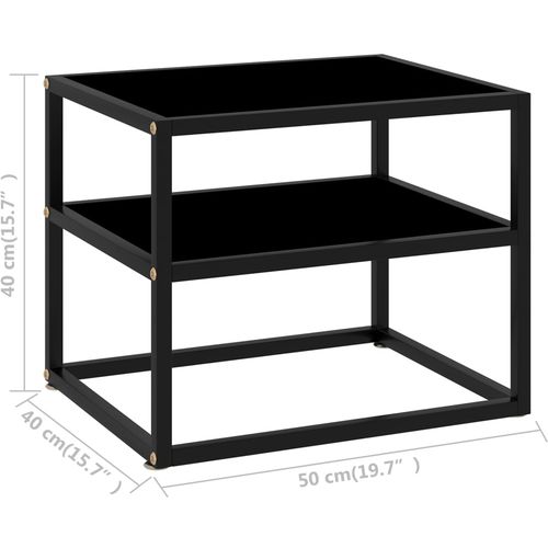 Konzolni stol crni 50 x 40 x 40 cm od kaljenog stakla slika 15