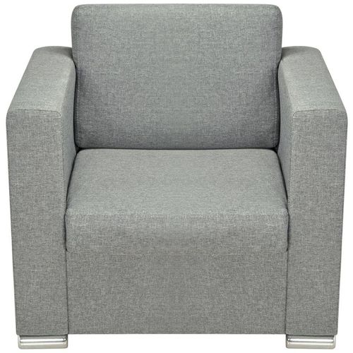 Trodijelni set sofa od tkanine svijetlosivi slika 10