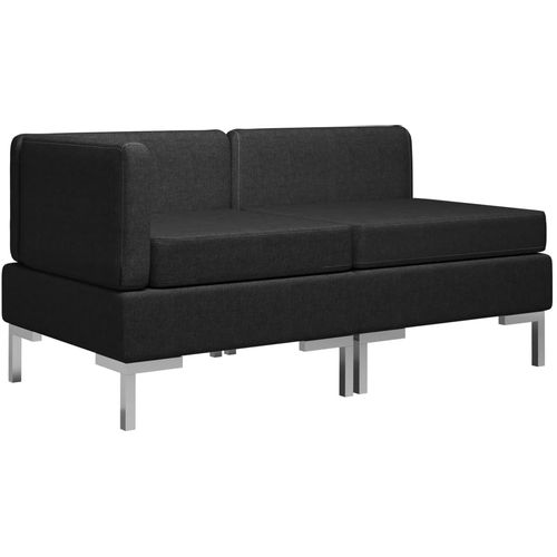 2-dijelni set sofa od tkanine crni slika 2