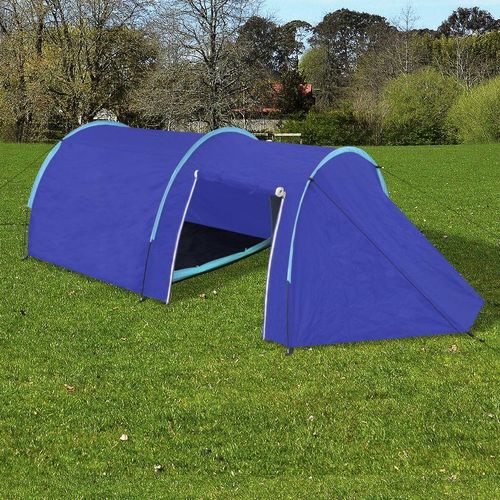 Šator za kampiranje za 4 osobe tamna plava/svjetla plava slika 1