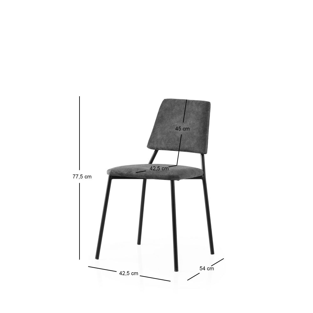 Lıma - 4554 V2 Crni i Antracit Set Stolica (2 Komada) slika 4
