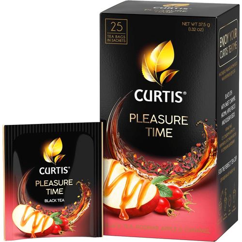 Curtis  Pleasure Time - Crni čaj sa komadićima jabuke, šipurkom, aromom pitaje i karamele, 25x1,5g slika 2