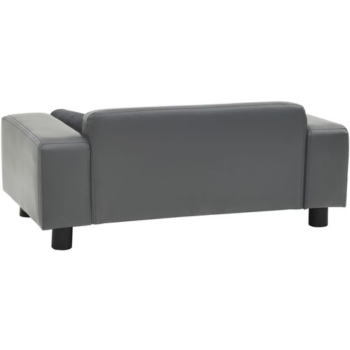 Sofa za pse siva 81 x 43 x 31 cm od pliša i umjetne kože slika 5