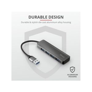Trust USB HUB Halyx, 4-port, USB 3.2, crni (23327)