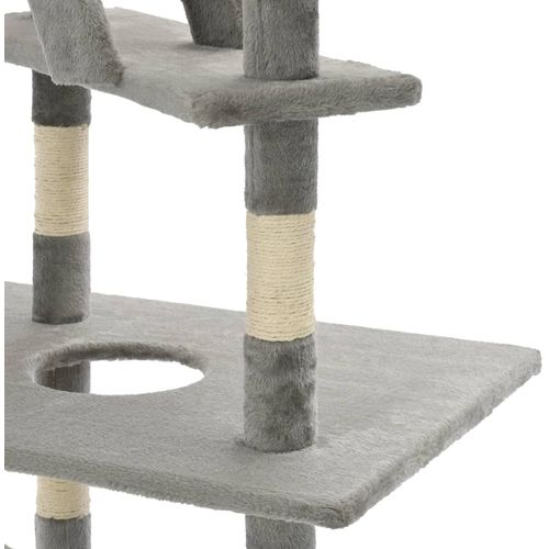 Penjalica za mačke sa stupovima za grebanje od sisala 230 - 260 cm siva slika 18
