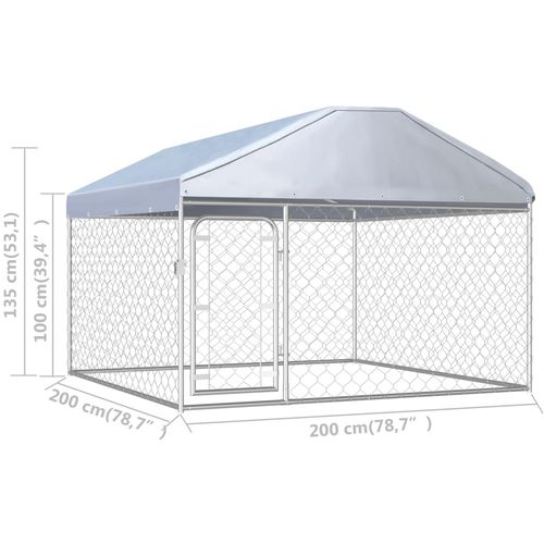 Vanjski kavez za pse s krovom 200 x 200 x 135 cm slika 9