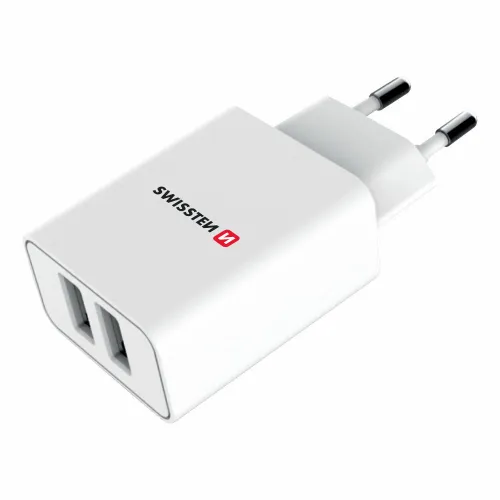 Swissten punjač Eco Pack 2x USB 2,1A bela slika 1