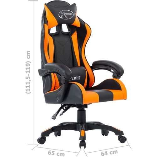 Igraća stolica od umjetne kože narančasta slika 7