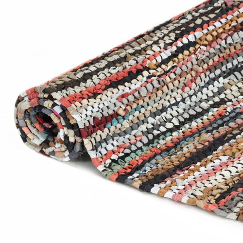 Ručno tkani tepih Chindi od kože 120 x 170 cm raznobojni slika 22
