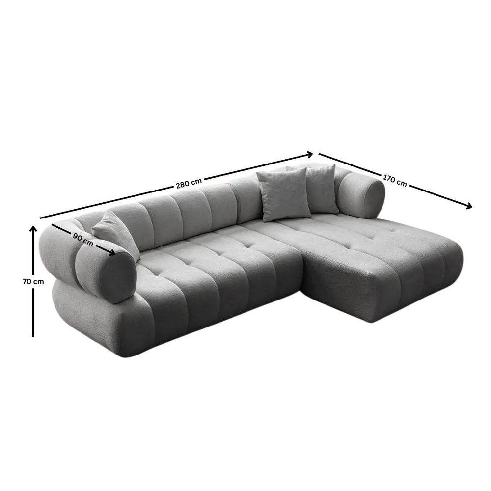 Ugaona Sofa Petra Desna - Siva slika 7