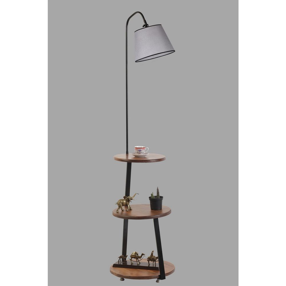 Podna Lampa Sorti 8743-4 u Bojama Oraha, Crne i Sive slika 4