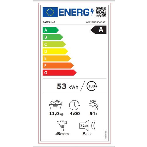 Samsung WW11BB534DAES7 Veš mašina sa Ecobubble™ i SpaceMax™ tehnologijama, 11 kg, 1400 rpm, Digital Inverter, Dubina 60 cm, AI Control slika 9