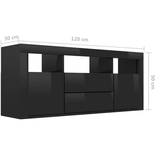 TV ormarić visoki sjaj crni 120 x 30 x 50 cm od iverice slika 52